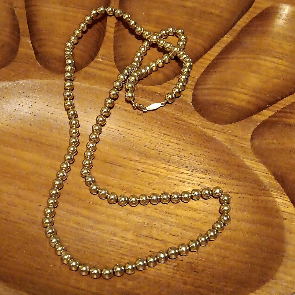 Napier Goldtone Pearl Ball Necklace